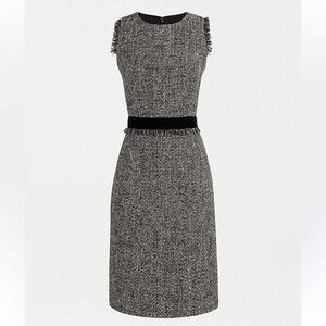 J.Crew Women Sparkling Constellation Metallic Tweed Fringe Velvet Sheath Dress